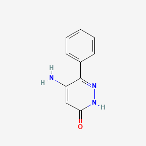 molecular formula C10H9N3O B1209571 Pyridazin-3(2H)-one, 5-amino-6-phenyl- 