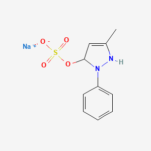 molecular formula C10H11N2NaO4S B12095743 Sodium 5-methyl-2-phenyl-2,3-dihydro-1H-pyrazol-3-yl sulfate 
