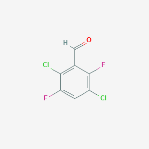 molecular formula C7H2Cl2F2O B12095750 2,5-Dichloro-3,6-difluorobenzaldehyde 