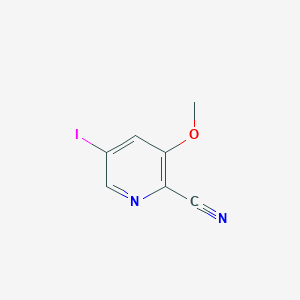 molecular formula C7H5IN2O B12095752 2-Cyano-5-iodo-3-methoxypyridine 