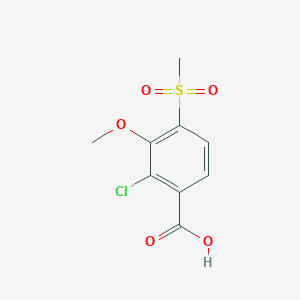 molecular formula C9H9ClO5S B12095804 Benzoic acid, 2-chloro-3-methoxy-4-(methylsulfonyl)- CAS No. 105917-83-7