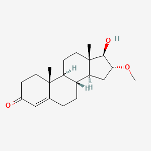molecular formula C20H30O3 B1209583 17beta-Hydroxy-16alpha-methoxy-androst-4-en-3-one CAS No. 7153-30-2