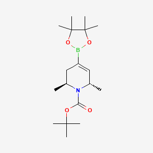 molecular formula C18H32BNO4 B12095830 tert-Butyl trans-2,6-dimethyl-4-(tetramethyl-1,3,2-dioxaborolan-2-yl)-1,2,3,6-tetrahydropyridine-1-carboxylate CAS No. 1005397-66-9