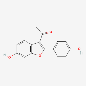 molecular formula C16H12O4 B1209584 1-(6-Hydroxy-2-(4-hydroxyphenyl)-1-benzofuran-3-yl)ethanone CAS No. 2726-50-3