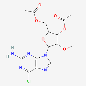 molecular formula C15H18ClN5O6 B12095844 2-Amino-9-(3',5'-di-O-acetyl-2'-O-methyl-b-D-ribofuranosyl)-6-chloropurine 