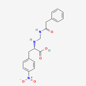 molecular formula C18H19N3O5 B1209587 N-Phenylacetoaminomethylene-DL-p-nitrophenylalanine CAS No. 70172-42-8