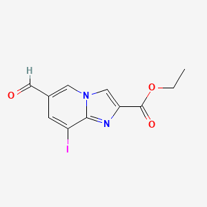 molecular formula C11H9IN2O3 B12095905 Ethyl 6-formyl-8-iodoimidazo[1,2-a]pyridine-2-carboxylate 