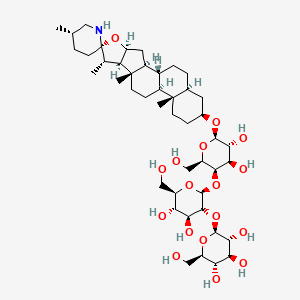molecular formula C45H75NO17 B12095914 beta-D-Galactopyranoside, (3beta,5alpha,22beta,25S)-spirosolan-3-yl O-beta-D-glucopyranosyl-(1-->2)-O-beta-D-glucopyranosyl-(1-->4)- CAS No. 17406-46-1