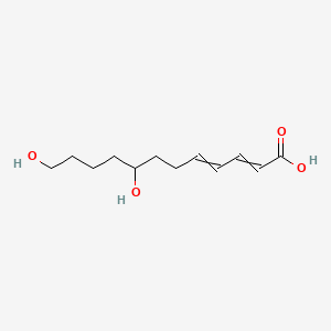 molecular formula C12H20O4 B1209592 8,12-Dihydroxydodeca-2,4-dienoic acid 