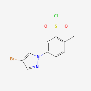 molecular formula C10H8BrClN2O2S B12095995 5-(4-bromo-1H-pyrazol-1-yl)-2-methylbenzene-1-sulfonyl chloride 