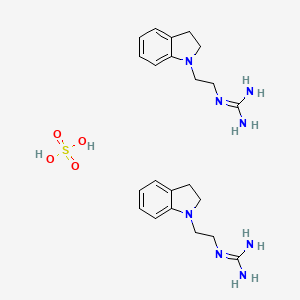 molecular formula C22H34N8O4S B1209600 beta-(Indolin-1-yl)ethylguanidine sulfate CAS No. 21785-41-1