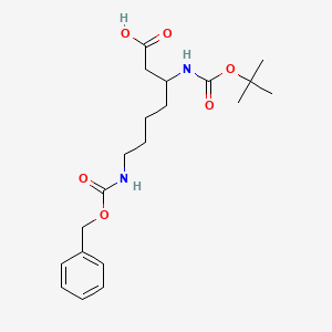 molecular formula C20H30N2O6 B12096046 (R)-7-(((Benzyloxy)carbonyl)amino)-3-((tert-butoxycarbonyl)amino)heptanoic acid 