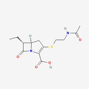 3-(2-Acetamidoethyl)thio-6-ethyl-7-oxo-1-azabicyclo(3.2.0)hept-2-ene-2-carboxylic acid