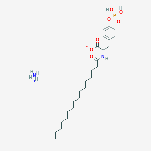 molecular formula C25H45N2O7P B12096194 N-palmitoyl-tyrosine phosphoric acid (ammonium salt) 