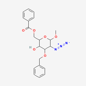 molecular formula C21H23N3O6 B12096262 Methyl2-azido-2-deoxy-3-O-(phenylmethyl)-alpha-D-glucopyranoside6-benzoate 