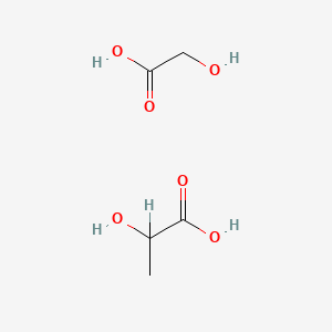 molecular formula C5H10O6 B1209629 2-hydroxyacetic acid;2-hydroxypropanoic acid CAS No. 34346-01-5