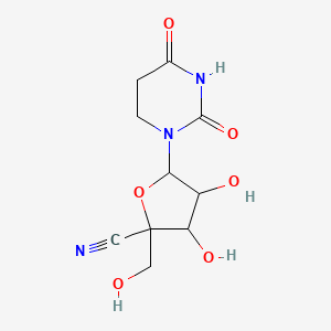 molecular formula C10H13N3O6 B12096369 5-(2,4-Dioxo-1,3-diazinan-1-yl)-3,4-dihydroxy-2-(hydroxymethyl)oxolane-2-carbonitrile 