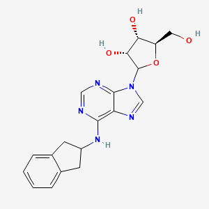 molecular formula C19H21N5O4 B1209638 Adenosine, N-(2,3-dihydro-1H-inden-2-yl)- CAS No. 96323-20-5