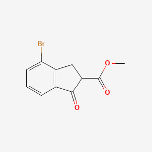 molecular formula C11H9BrO3 B12096392 methyl 4-bromo-1-oxo-2,3-dihydro-1H-indene-2-carboxylate 