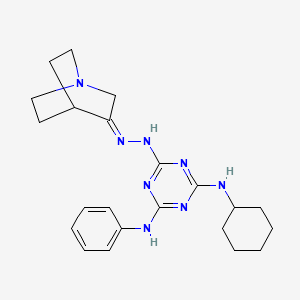 molecular formula C22H30N8 B12096394 (Z)-N2-cyclohexyl-N4-phenyl-6-(2-(quinuclidin-3-ylidene)hydrazinyl)-1,3,5-triazine-2,4-diamine 