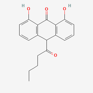 molecular formula C19H18O4 B1209640 10-Valeryl dithranol CAS No. 75464-12-9