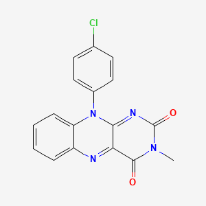 molecular formula C17H11ClN4O2 B1209646 10-(4-Chlorophenyl)-3-methylbenzo[g]pteridine-2,4(3h,10h)-dione CAS No. 65626-87-1