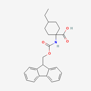 molecular formula C24H27NO4 B12096501 4-Ethyl-1-([(9H-fluoren-9-ylmethoxy)carbonyl]amino)cyclohexane-1-carboxyl+ 