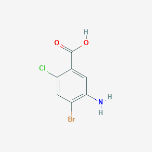 molecular formula C7H5BrClNO2 B12096545 5-Amino-4-bromo-2-chloro-benzoic acid 