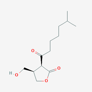 molecular formula C13H22O4 B12096562 2(3H)-Furanone, dihydro-4-(hydroxymethyl)-3-(6-methyl-1-oxoheptyl)-, (3S-cis)- CAS No. 60866-47-9