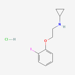 molecular formula C11H15ClINO B1209658 N-[2-(2-iodophenoxy)ethyl]cyclopropanamine hydrochloride CAS No. 86408-33-5