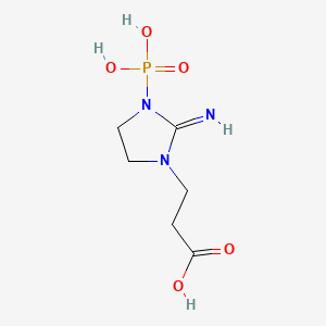 molecular formula C6H12N3O5P B1209665 3-(2-imino-3-phosphonoimidazolidin-1-yl)propanoic acid CAS No. 84744-77-4