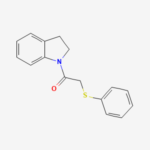 molecular formula C16H15NOS B1209670 1-(2,3-Dihydroindol-1-yl)-2-(phenylthio)ethanone 