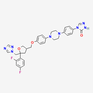 molecular formula C32H32F2N8O3 B12096711 4-[4-[4-[4-[[5-(2,4-difluorophenyl)-5-(1,2,4-triazol-1-ylmethyl)oxolan-3-yl]methoxy]phenyl]piperazin-1-yl]phenyl]-1H-1,2,4-triazol-5-one 