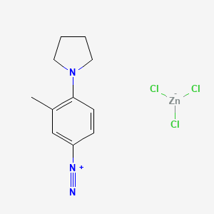 molecular formula C11H14Cl3N3Zn B1209686 3-Methyl-4-(pyrrolidin-1-yl)benzenediazonium trichlorozincate CAS No. 52572-38-0