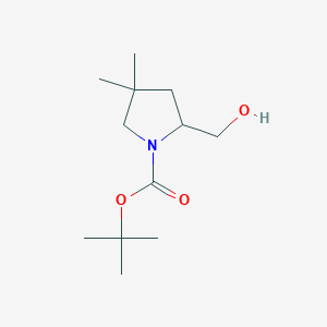 molecular formula C12H23NO3 B12096951 tert-Butyl 2-(hydroxymethyl)-4,4-dimethylpyrrolidine-1-carboxylate 
