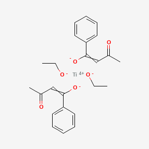 molecular formula C24H28O6Ti B1209696 Ethanolate;3-oxo-1-phenylbut-1-en-1-olate;titanium(4+) 
