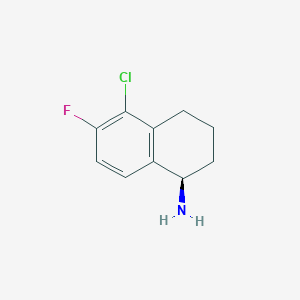 molecular formula C10H11ClFN B12096995 (R)-5-chloro-6-fluoro-1,2,3,4-tetrahydronaphthalen-1-amine CAS No. 1212952-19-6