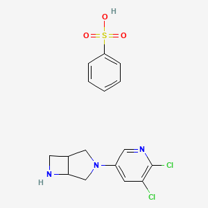 molecular formula C16H17Cl2N3O3S B12097085 Benzenesulfonic acid;3-(5,6-dichloropyridin-3-yl)-3,6-diazabicyclo[3.2.0]heptane 