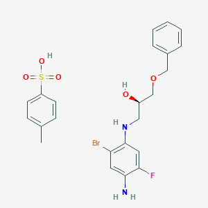 molecular formula C23H26BrFN2O5S B12097170 (2R)-1-(4-amino-2-bromo-5-fluoroanilino)-3-phenylmethoxypropan-2-ol;4-methylbenzenesulfonic acid CAS No. 1294504-64-5