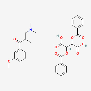 molecular formula C31H33NO10 B12097230 2,3-Dibenzoyloxybutanedioic acid;3-(dimethylamino)-1-(3-methoxyphenyl)-2-methylpropan-1-one 