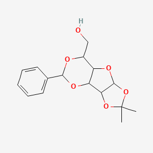 molecular formula C16H20O6 B12097265 2,4,6,9,11-Pentaoxatricyclo[6.4.0.0(3.7)]dodecan-12-methanol, 5,5-dimethyl-10-phenyl- 