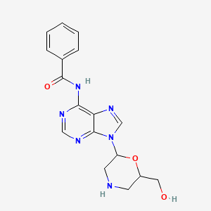 molecular formula C17H18N6O3 B12097270 N-[9-[6-(hydroxymethyl)morpholin-2-yl]purin-6-yl]benzamide 