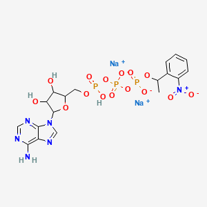 molecular formula C18H21N6Na2O15P3 B12097306 Adenosine 5'-(tetrahydrogen triphosphate), P''-[1-(2-nitrophenyl)ethyl]ester, disodium salt 