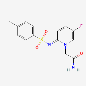 molecular formula C14H14FN3O3S B12097337 2-[(2E)-5-fluoro-2-(4-methylphenyl)sulfonyliminopyridin-1-yl]acetamide 