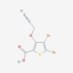 molecular formula C8H4Br2O3S B12097415 4,5-Dibromo-3-(prop-2-yn-1-yloxy)thiophene-2-carboxylic acid 