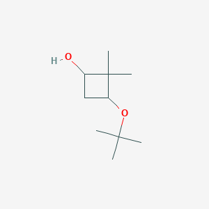 molecular formula C10H20O2 B12097424 3-(Tert-butoxy)-2,2-dimethylcyclobutan-1-ol 