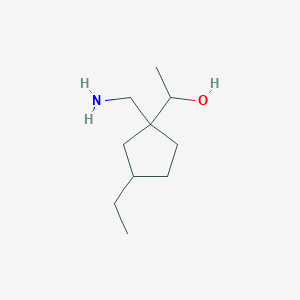 molecular formula C10H21NO B12097489 1-[1-(Aminomethyl)-3-ethylcyclopentyl]ethan-1-ol 
