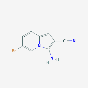 molecular formula C9H6BrN3 B12097531 3-Amino-6-bromoindolizine-2-carbonitrile 