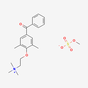 molecular formula C21H29NO6S B1209763 Choline-4-benzoyl-2,6-xylyl ether bromide CAS No. 3734-35-8