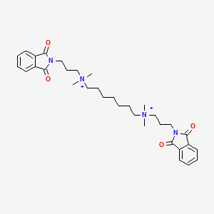 molecular formula C33H46N4O4+2 B1209765 Heptane-1,7-bis(dimethyl-3'-phthalimidopropylammonium) CAS No. 22664-47-7